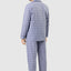 Langer karierter Popeline-Revers-Pyjama für Herren – Blau 1542_30