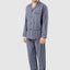 Langer karierter Popeline-Revers-Pyjama für Herren – Blau 1543_39