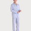   Pijama Hombre Largo Solapa Popelín Rayas - Azul 1547_30 - 73158773 - https://www.elbuhonocturno.com/  