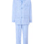   Pijama Hombre Largo Solapa Popelín Rayas - Azul 1549_30 - 89645255 - https://www.elbuhonocturno.com/  