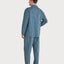 Pijama Hombre Largo Solapa Popelín Cuadros - Azul 1550_39