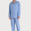 Pijama Hombre Largo Solapa Popelín Rayas - Azul 1551_37
