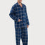   Pijama Hombre Largo Premium Solapa Algodón Franela Cuadros - Azul 2819_37 - 33869304 - https://www.elbuhonocturno.com/  