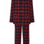   Pijama Hombre Largo Premium Solapa Algodón Franela Cuadros - Rojo 2820_94 - 90191047 - https://www.elbuhonocturno.com/  