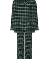 Pyjamas Herr Lång Premium Revers Bomull Flanell Rutig - Grön 2821_40 - Storlek 3 (M) / Grön / 100% bomull