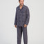 Pijama Hombre Largo Premium Solapa Algodón Franela Cuadros - Rojo 2824_90
