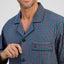 Pijama Hombre Largo Solapa Algodón Popelín Cuadros - Azul 2994_39
