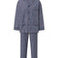 Pijama Hombre Largo Solapa Algodón Popelín Cuadros - Azul 2994_39
