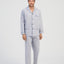 Pijama Hombre Largo Solapa Algodón Popelín Rayas - Azul 2995_30