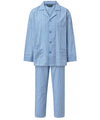 Pyjama Homme Long Col Revers Coton Popeline Carreaux - Bleu 2996_33 - Taille 2 (S) / Bleu / 100 % Coton