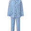 Pijama Hombre Largo Solapa Algodón Popelín Cuadros - Azul 2996_33