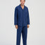 Pijama Hombre Largo Solapa Algodón Popelín Cuadros - Azul 2998_38