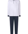 Pigiama Uomo Lungo Premium Abbottonatura Cotone Maglia Stampati - Grigio 5101_20 - Taglia 6 (XXL) / Grigio / 100% cotone