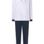 5101 - Long Premium Men's Pajamas with Printed Knitted Placket - Gray