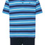 Kurzer Herren-Pyjama mit gestreifter Strickleiste – Blau 3036_33