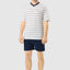 Men's Short Striped Knitted Pajamas - Blue 3037_39