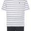 Men's Short Striped Knitted Pajamas - Blue 3037_39
