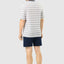 Men's Short Striped Knitted Pajamas - Blue 3037_39