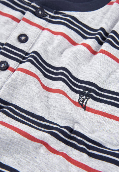   Pijama Hombre Verano Corto Tapeta Algodón Punto Rayas - Gris 3041_20 - 58765796 - https://www.elbuhonocturno.com/  