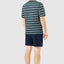 Short Men's Pajamas with Striped Knit Placket - Green 3080_40