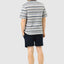 Short Men's Pajamas with Striped Knit Placket - Gray 3081_20