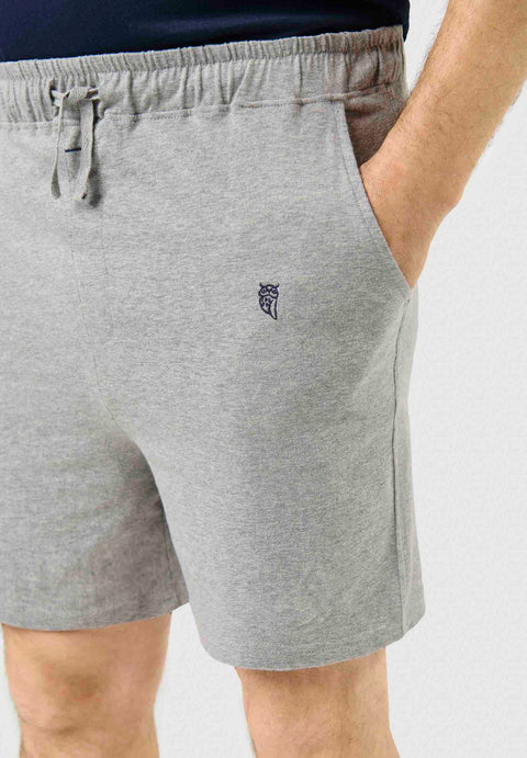 Men's Short Pajama Pants Plain Knit - Gray 9404_20
