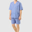 Men's Short Judo Poplin Checked Pajamas - Blue 4535_30