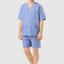 Pijama Hombre Corto Judo Popelín Cuadros - Azul 4535_30