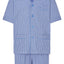 Men's Short Judo Poplin Checked Pajamas - Blue 4535_30