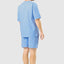 Kurzer Judo-Popeline-Karo-Pyjama für Herren – Blau 4536_36