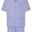 Men's Short Judo Poplin Checked Pajamas - Blue 4538_30