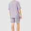 Men's Short Striped Poplin Judo Pajamas - White 4539_01