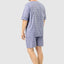 Men's Short Judo Poplin Checked Pajamas - Blue 4542_30