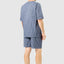 Men's Short Judo Poplin Checked Pajamas - Blue 4543_39