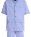 Pijama Homem Curto Verão Judo Popelín Xadrez - Azul 4544_37 - Tamanho 4 (L) / Azul / 100% algodão