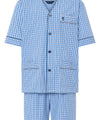 Pigiama Uomo Estivo Corto Judo Popeline Scacchi - Blu 4548_36 - Taglia 2 (S) / Blu / 100% cotone
