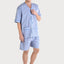   Pijama Hombre Verano Corto Judo Popelín Cuadros - Azul 4551_30 - 91352702 - https://www.elbuhonocturno.com/  