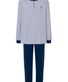 Pijama Hombre Largo Tapeta Algodón Punto Estampado - Azul 5310_39 - Talla 3 (M) / Azul / 100% algodón