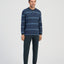 Pijama Hombre Invierno Premium Tapeta Algodón Punto Rayas - Azul 5403_39