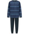 Heren Pyjama Winter Knoopsluiting Katoen Gebreide Strepen - Blauw 5403_39 - Maat 3 (M) / Blauw / 100% katoen