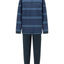 Pijama Hombre Invierno Premium Tapeta Algodón Punto Rayas - Azul 5403_39