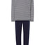 55004 - Pyjama long tricoté pico rayé haut de gamme - Beige