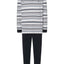 Men's Long Striped Knitted Placket Pajamas - Gray 5581_20