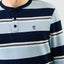 Men's Long Striped Knitted Placket Pajamas - Blue 5582_39
