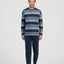 Pijama Hombre Largo Tapeta Algodón Punto Rayas - Azul 5598_39