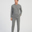 Pijama Hombre Largo Tapeta Punto Rayas - Gris 5599_20