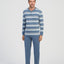 Pijama Hombre Largo Tapeta Algodón Punto Rayas - Azul 5600_35