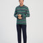 Pijama Hombre Largo Tapeta Algodón Punto Rayas - Verde 5601_40