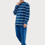 Pijama Hombre Invierno Terciopelo Rayas - Azul 5741_36