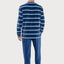 Pijama Hombre Invierno Terciopelo Rayas - Azul 5741_36